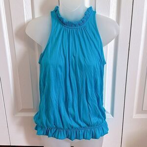Derek Heart Blouse Tank Blouse Top Shirt Turquoise Blue Dressy Medium M